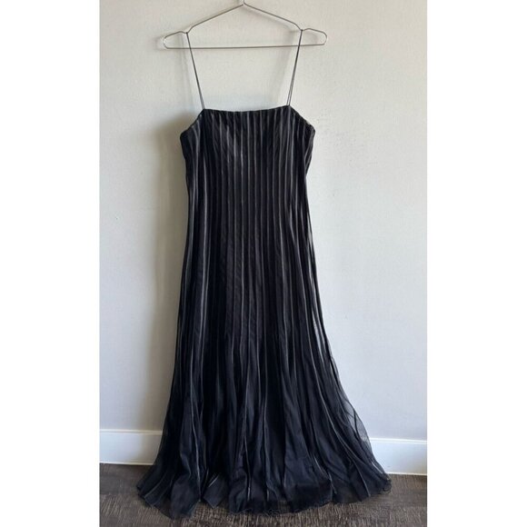 ISSUE Sculpted Stripe Womens Spaghetti Straps Maxi Dress Navy Slim Fit Size 16 - Picture 2 of 12